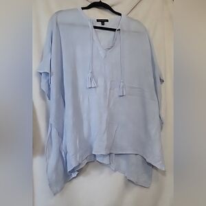 "Banana Republic" Pastel Blue Gauze pullover Oversized coverup/Top S/M